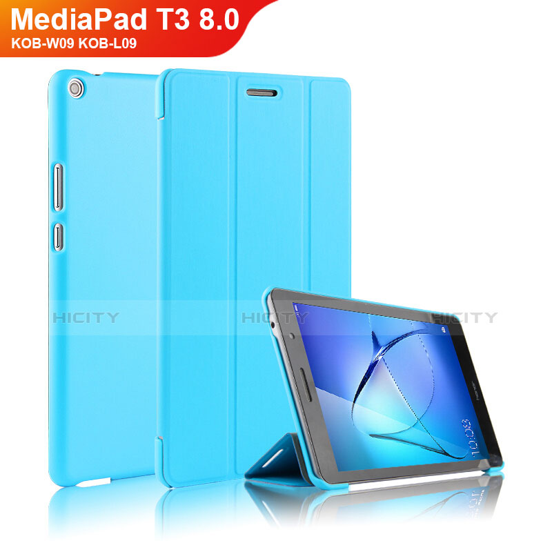 Custodia Portafoglio In Pelle con Stand per Huawei MediaPad T3 8.0 KOB-W09 KOB-L09 Cielo Blu