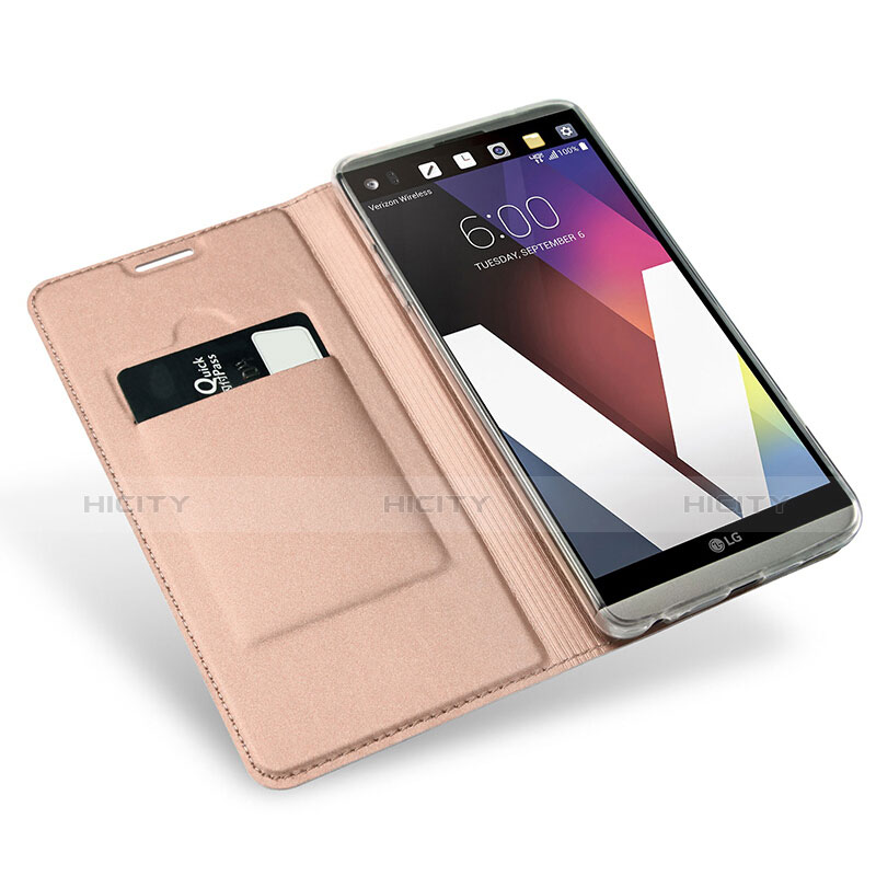 Custodia Portafoglio In Pelle con Stand per LG G6 Oro Rosa