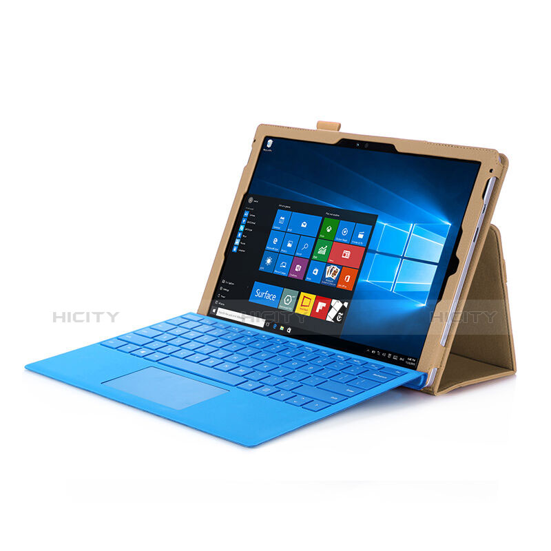 Custodia Portafoglio In Pelle con Stand per Microsoft Surface Pro 3 Oro