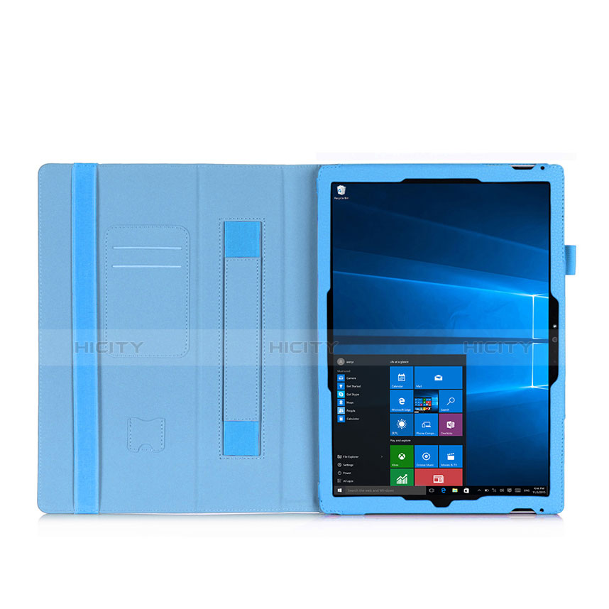 Custodia Portafoglio In Pelle con Stand per Microsoft Surface Pro 4 Blu