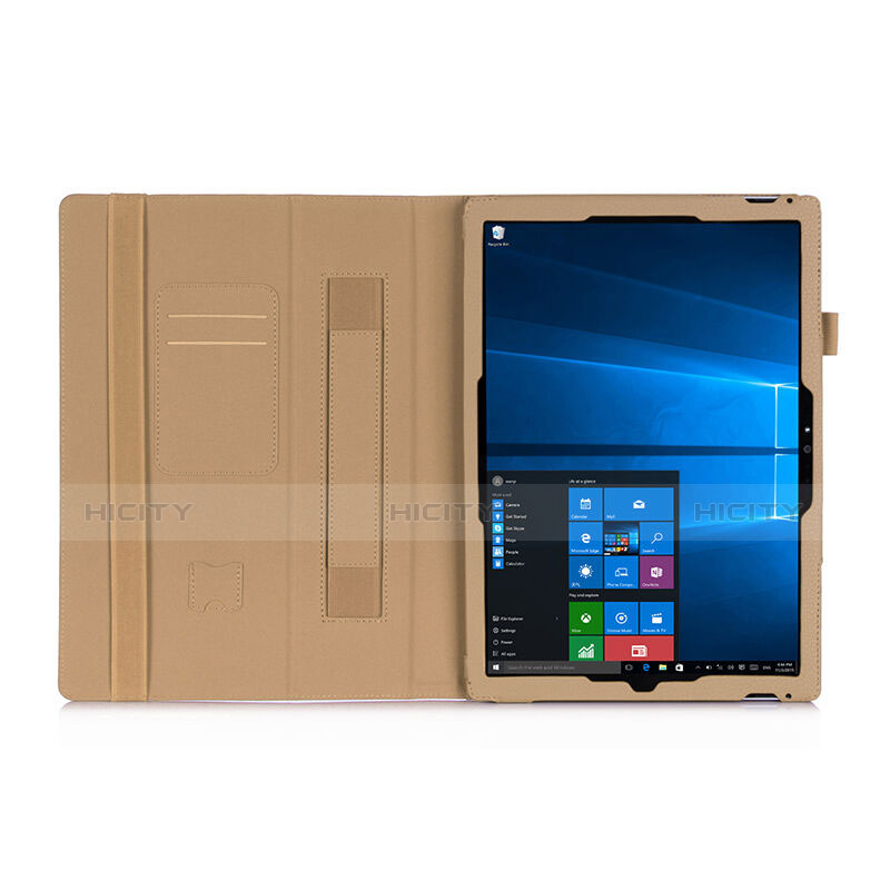Custodia Portafoglio In Pelle con Stand per Microsoft Surface Pro 4 Oro