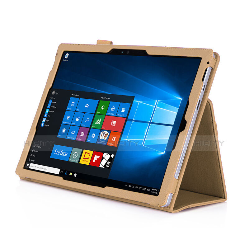 Custodia Portafoglio In Pelle con Stand per Microsoft Surface Pro 4 Oro