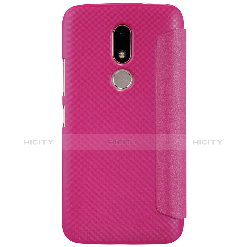 Custodia Portafoglio In Pelle con Stand per Motorola Moto M XT1662 Rosso