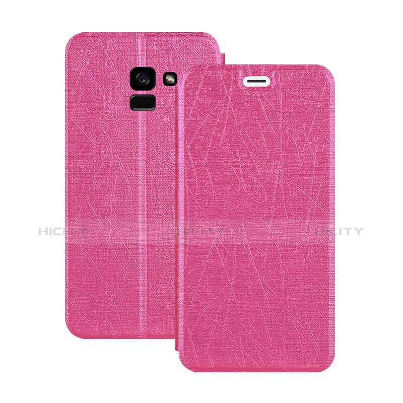 Custodia Portafoglio In Pelle con Stand per Samsung Galaxy A5 (2018) A530F Rosa Caldo