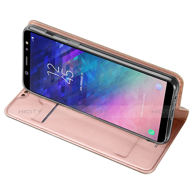 Custodia Portafoglio In Pelle con Stand per Samsung Galaxy A6 Plus (2018) Rosa