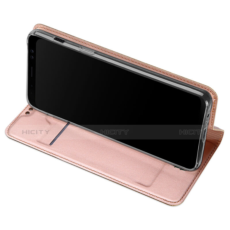 Custodia Portafoglio In Pelle con Stand per Samsung Galaxy A8 (2018) A530F Oro Rosa