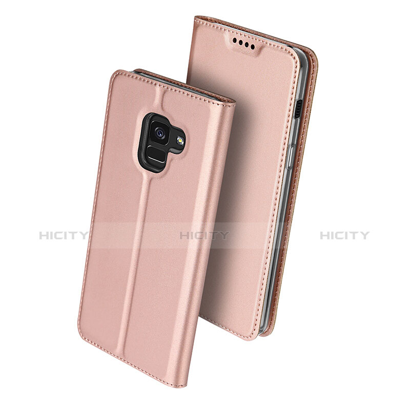 Custodia Portafoglio In Pelle con Stand per Samsung Galaxy A8 (2018) Duos A530F Oro Rosa