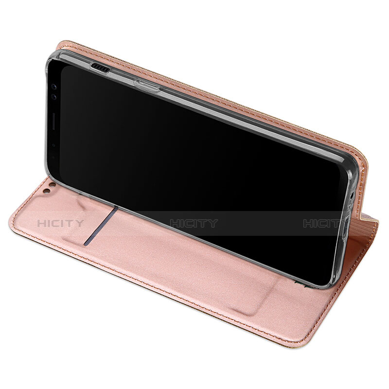 Custodia Portafoglio In Pelle con Stand per Samsung Galaxy A8 (2018) Duos A530F Oro Rosa