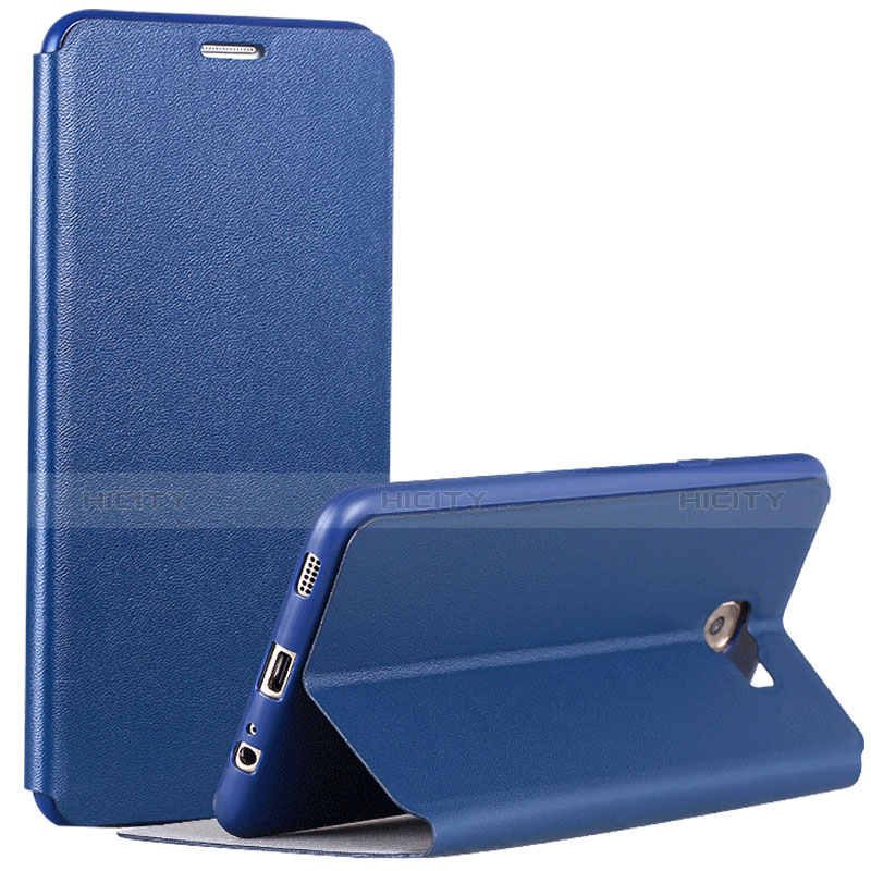 Custodia Portafoglio In Pelle con Stand per Samsung Galaxy C5 Pro C5010 Blu