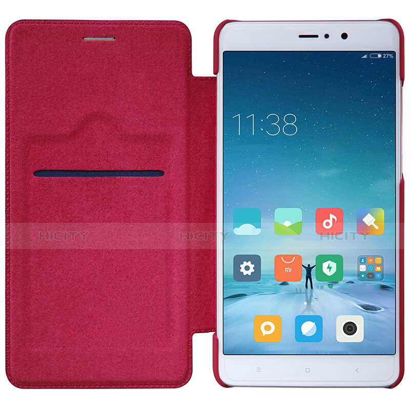 Custodia Portafoglio In Pelle con Stand per Xiaomi Mi 5S Plus Rosso