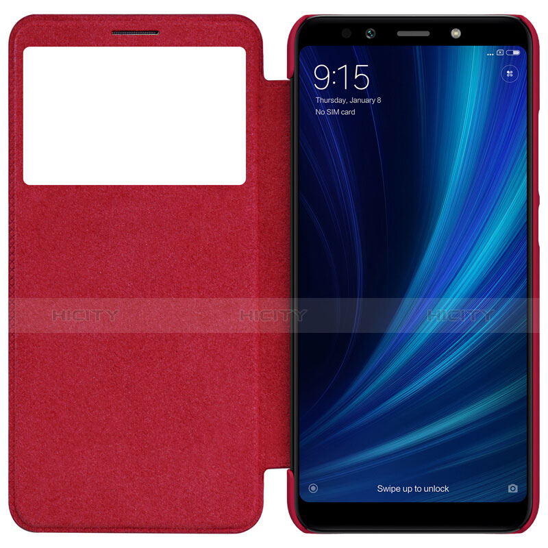 Custodia Portafoglio In Pelle con Stand per Xiaomi Mi 6X Rosso