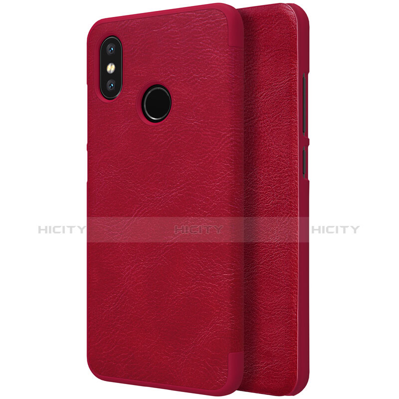 Custodia Portafoglio In Pelle con Stand per Xiaomi Mi 8 Rosso