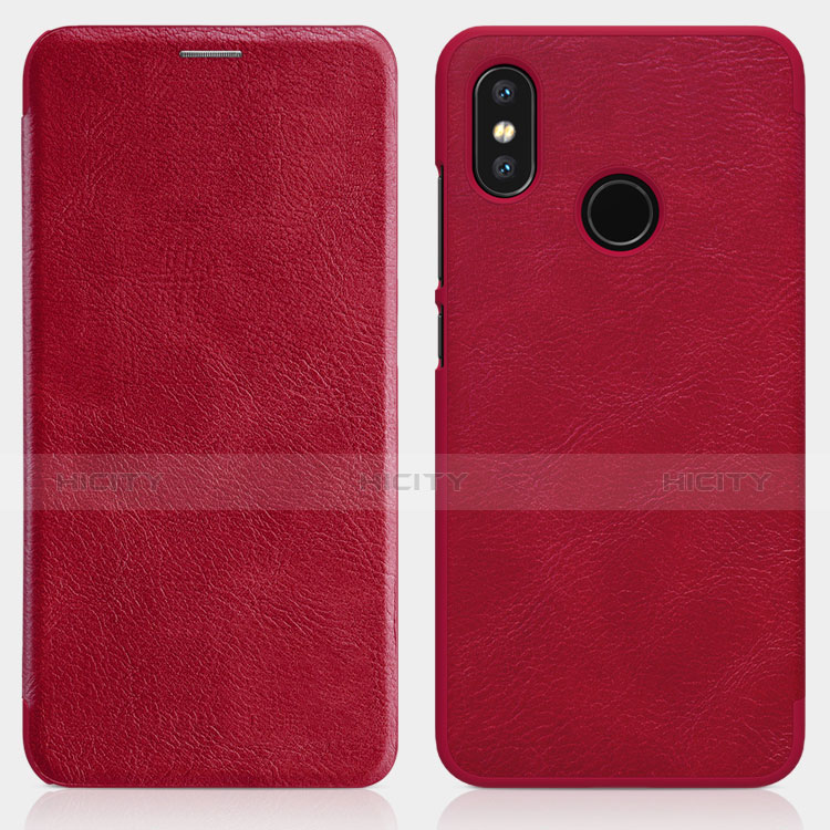 Custodia Portafoglio In Pelle con Stand per Xiaomi Mi 8 Rosso