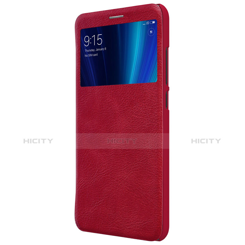 Custodia Portafoglio In Pelle con Stand per Xiaomi Mi A2 Rosso