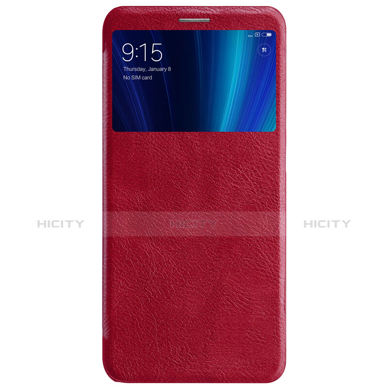 Custodia Portafoglio In Pelle con Stand per Xiaomi Mi A2 Rosso