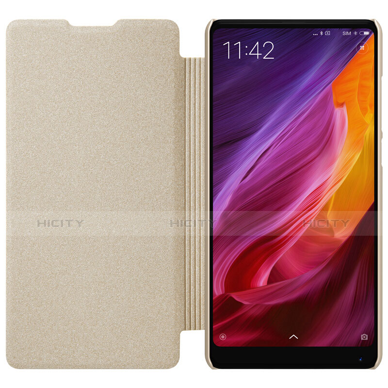 Custodia Portafoglio In Pelle con Stand per Xiaomi Mi Mix 2 Oro