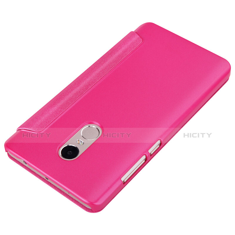 Custodia Portafoglio In Pelle con Stand per Xiaomi Redmi Note 4 Rosa Caldo