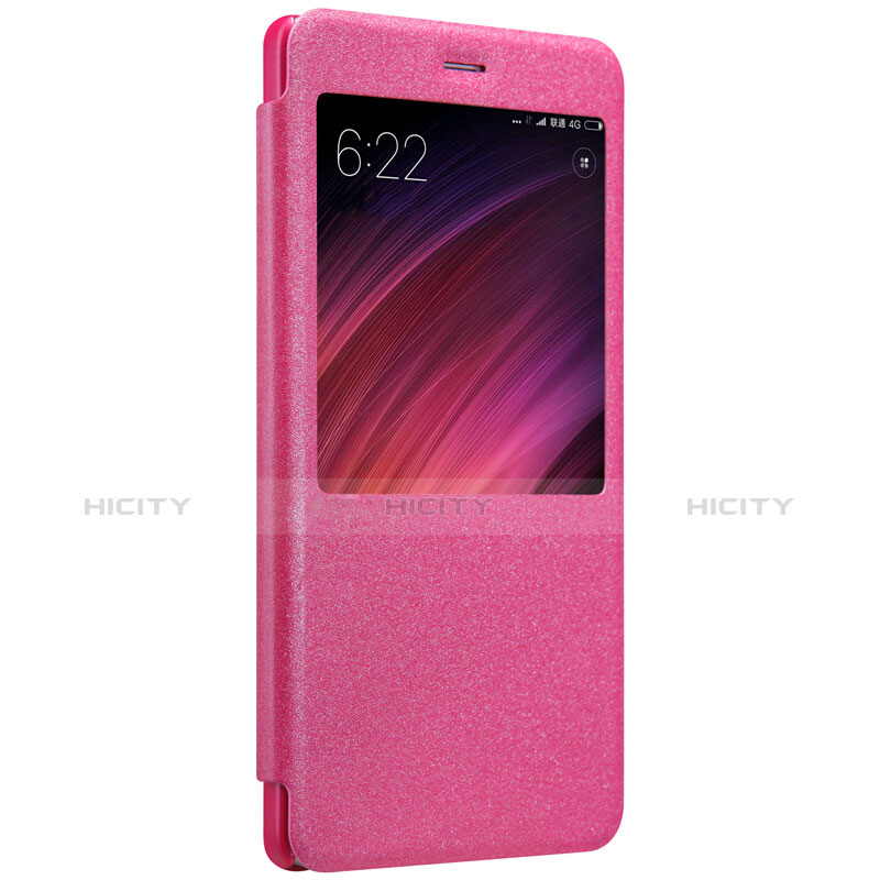 Custodia Portafoglio In Pelle con Stand per Xiaomi Redmi Note 4 Standard Edition Rosa Caldo