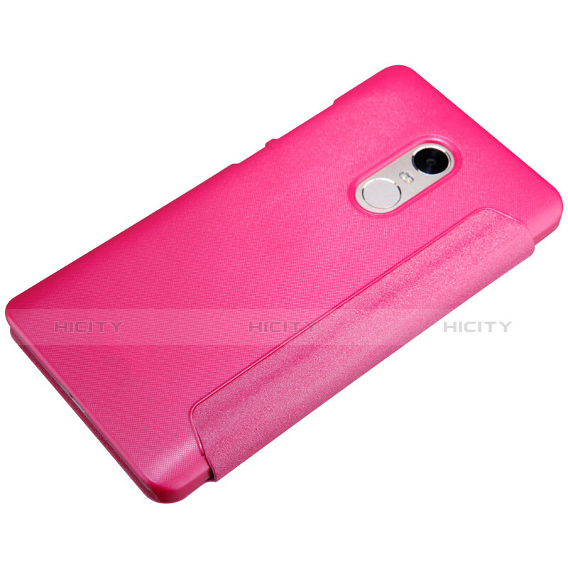 Custodia Portafoglio In Pelle con Stand per Xiaomi Redmi Note 4 Standard Edition Rosa Caldo