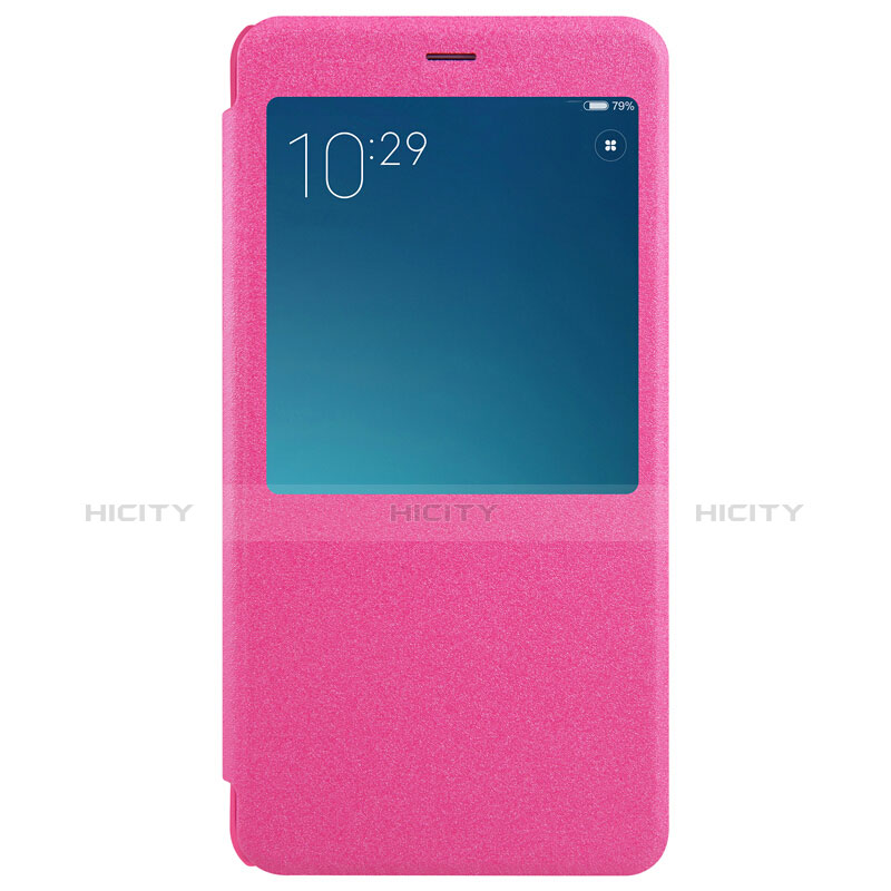 Custodia Portafoglio In Pelle con Stand per Xiaomi Redmi Note 4X High Edition Rosa Caldo