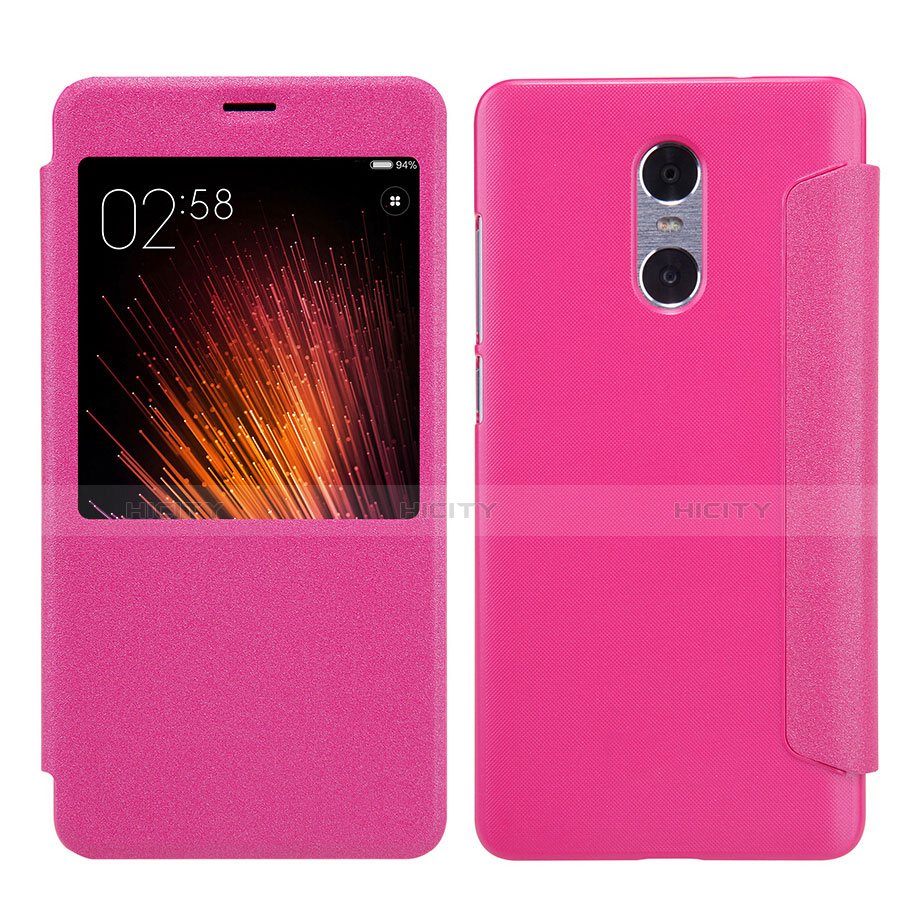 Custodia Portafoglio In Pelle con Stand per Xiaomi Redmi Pro Rosa Caldo