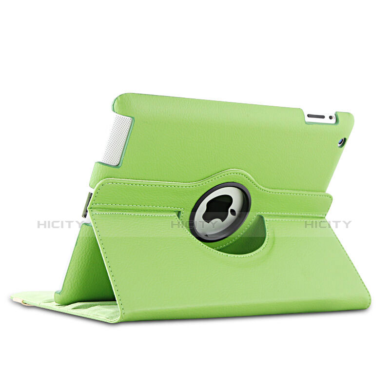 Custodia Portafoglio In Pelle con Stand Rotazione per Apple iPad 2 Verde