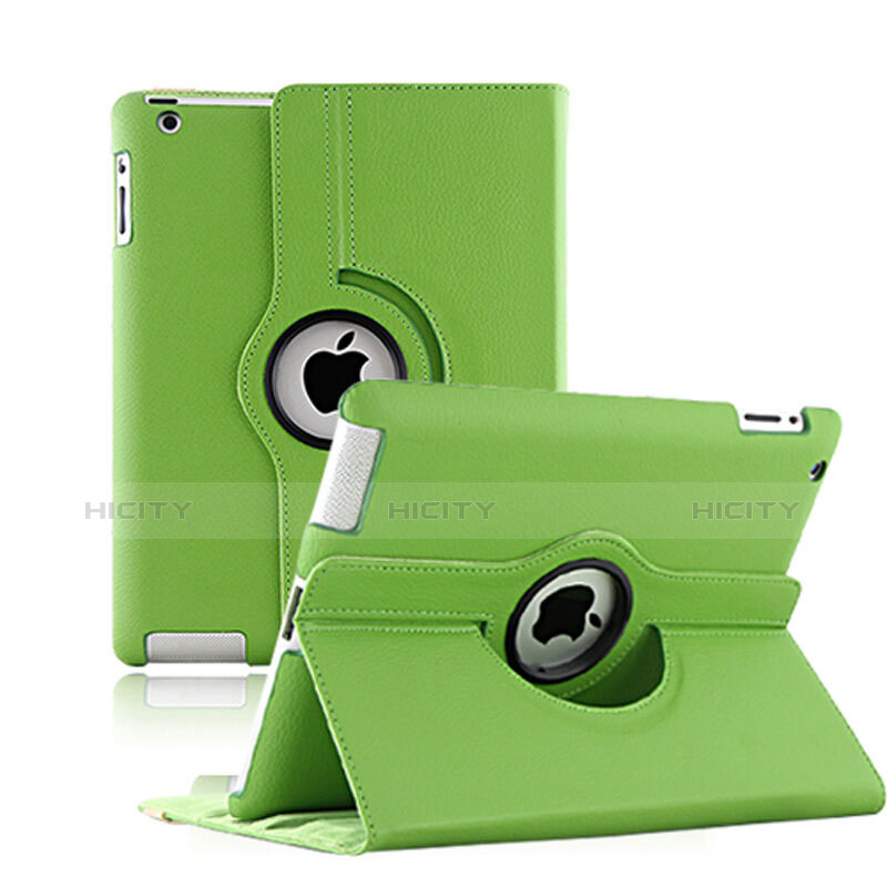 Custodia Portafoglio In Pelle con Stand Rotazione per Apple iPad 4 Verde