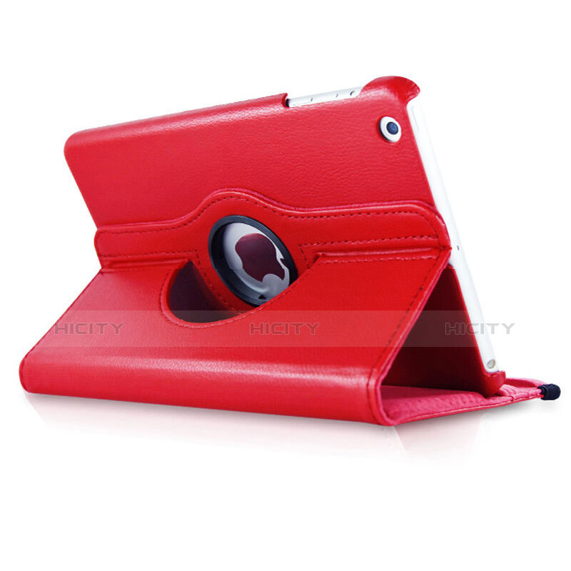 Custodia Portafoglio In Pelle con Stand Rotazione per Apple iPad Mini Rosso