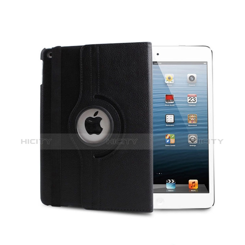 Custodia Portafoglio In Pelle con Supporto Girevole per Apple iPad Mini 2 Nero