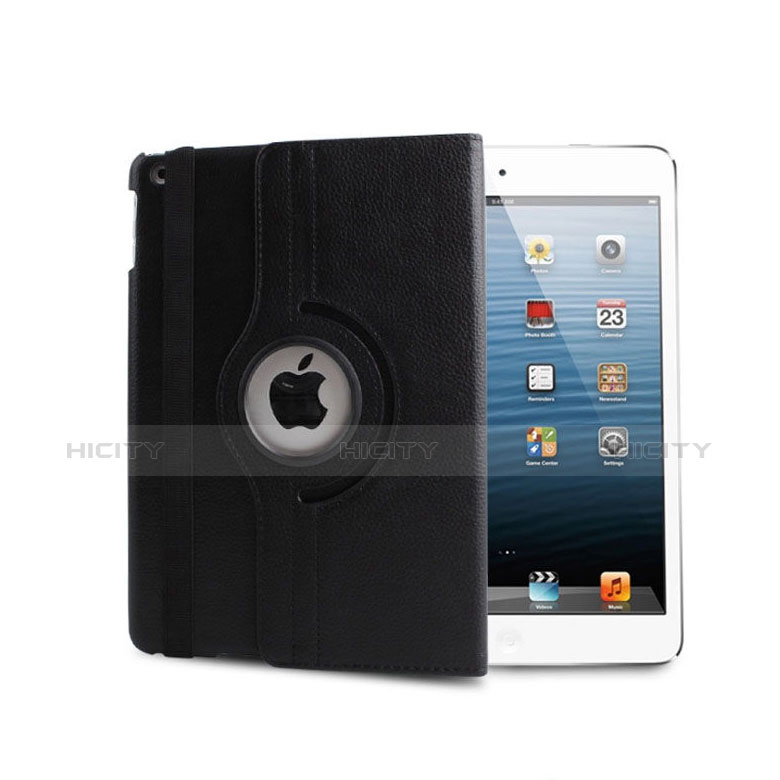 Custodia Portafoglio In Pelle con Supporto Girevole per Apple iPad Mini 3 Nero