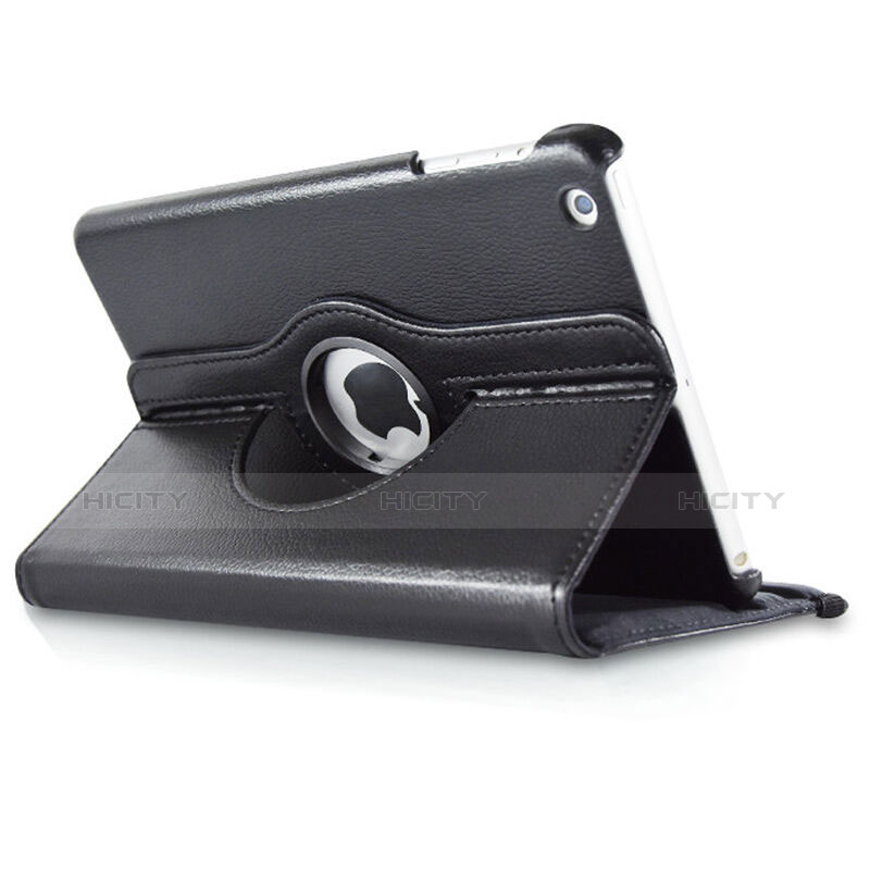 Custodia Portafoglio In Pelle con Supporto Girevole per Apple iPad Mini 3 Nero