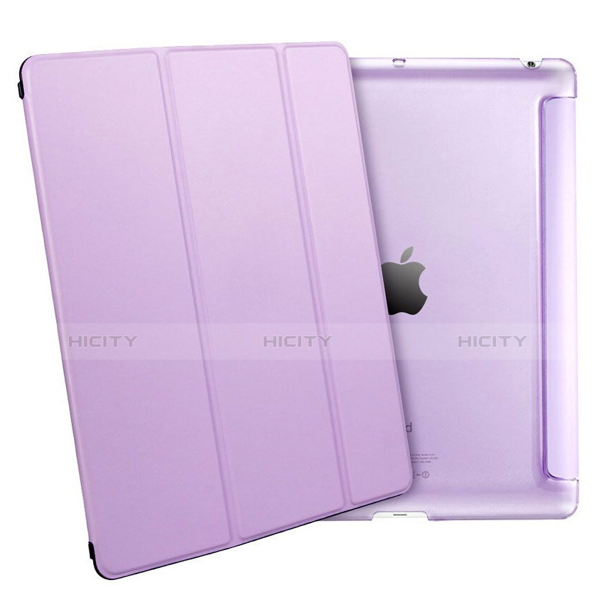 Custodia Portafoglio In Pelle con Supporto L01 per Apple iPad 3 Viola