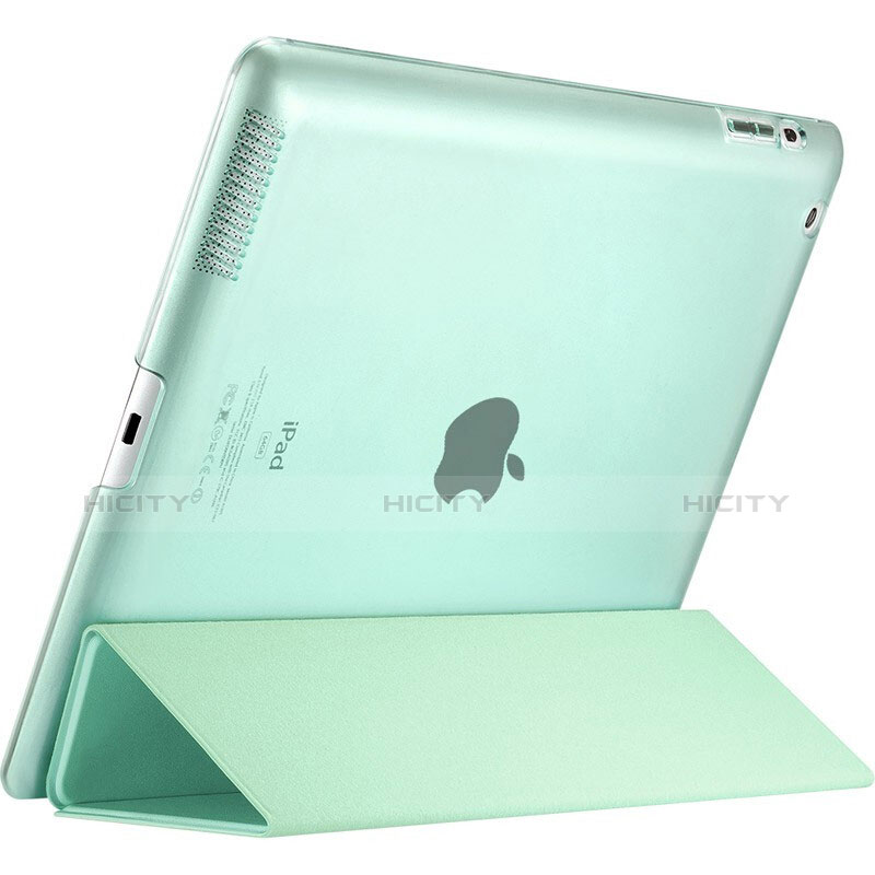 Custodia Portafoglio In Pelle con Supporto L01 per Apple iPad 4 Verde