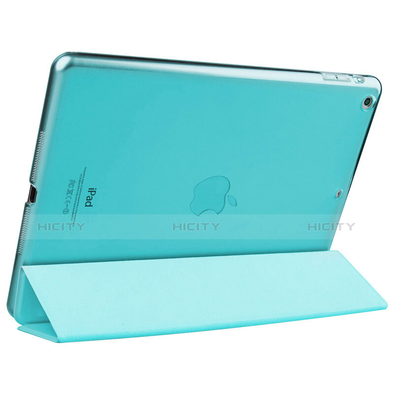 Custodia Portafoglio In Pelle con Supporto L01 per Apple iPad Air Cielo Blu