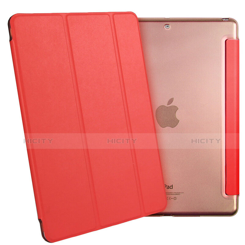 Custodia Portafoglio In Pelle con Supporto L01 per Apple iPad Air Rosso