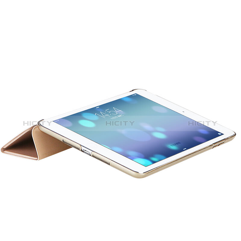 Custodia Portafoglio In Pelle con Supporto L01 per Apple New iPad 9.7 (2018) Oro