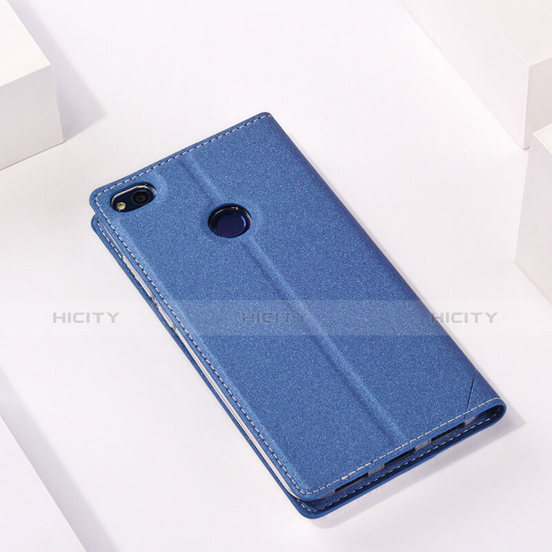 Custodia Portafoglio In Pelle con Supporto L01 per Huawei GR3 (2017) Blu