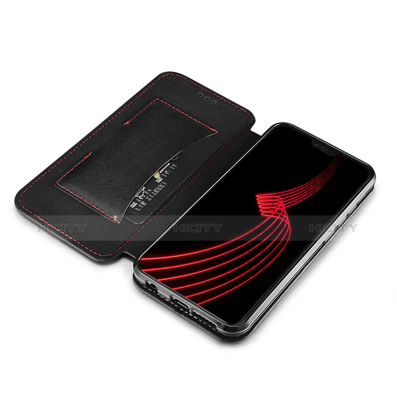 Custodia Portafoglio In Pelle con Supporto L01 per Huawei Honor 10 Nero
