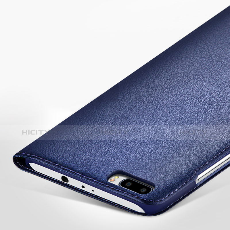 Custodia Portafoglio In Pelle con Supporto L01 per Huawei Honor 6 Plus Blu
