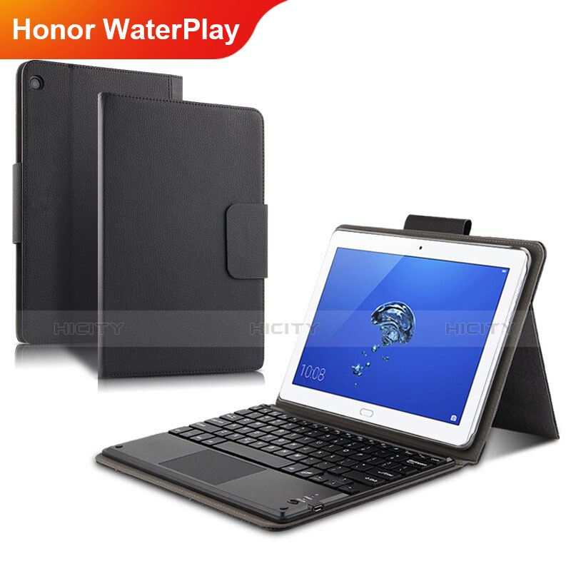 Custodia Portafoglio In Pelle con Supporto L01 per Huawei Honor WaterPlay 10.1 HDN-W09 Nero