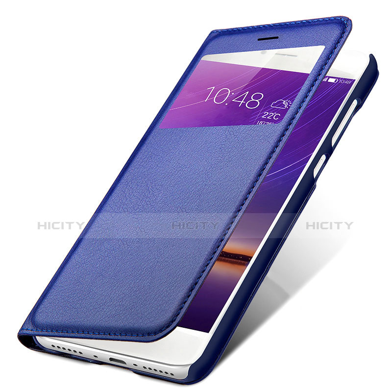 Custodia Portafoglio In Pelle con Supporto L01 per Huawei Honor X5 Blu