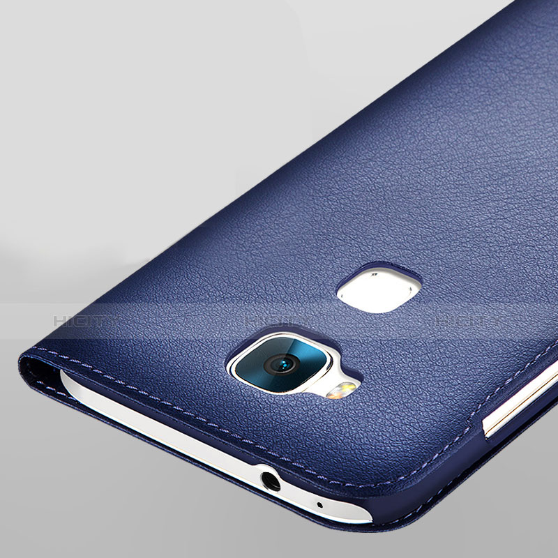 Custodia Portafoglio In Pelle con Supporto L01 per Huawei Honor X5 Blu