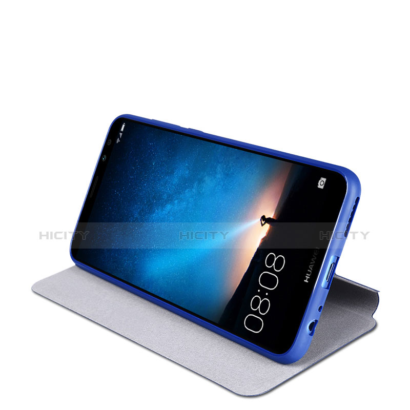 Custodia Portafoglio In Pelle con Supporto L01 per Huawei Maimang 6 Blu
