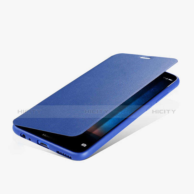 Custodia Portafoglio In Pelle con Supporto L01 per Huawei Mate 10 Lite Blu