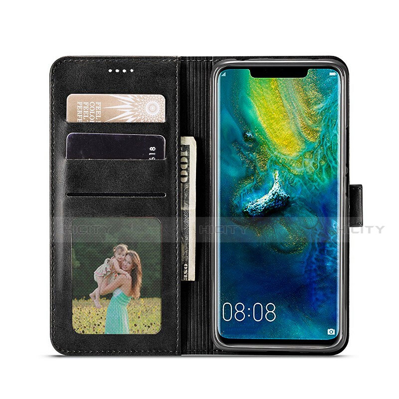 Custodia Portafoglio In Pelle con Supporto L01 per Huawei Mate 30 Nero