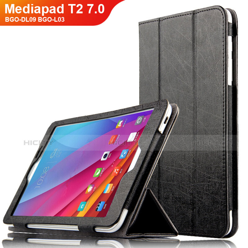 Custodia Portafoglio In Pelle con Supporto L01 per Huawei Mediapad T1 7.0 T1-701 T1-701U Nero