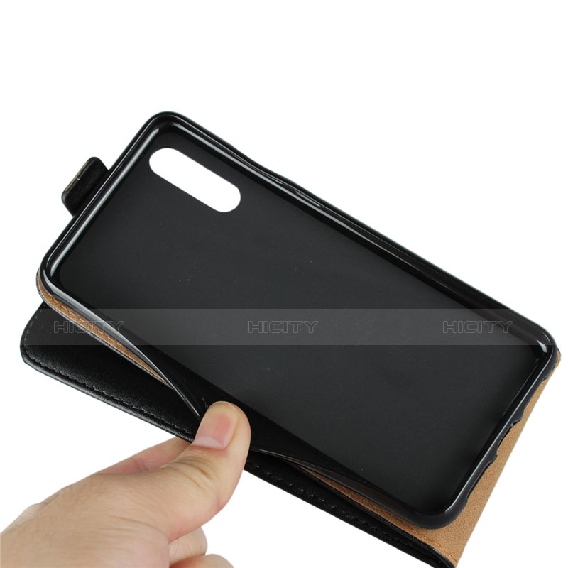 Custodia Portafoglio In Pelle con Supporto L01 per Huawei P20 Nero