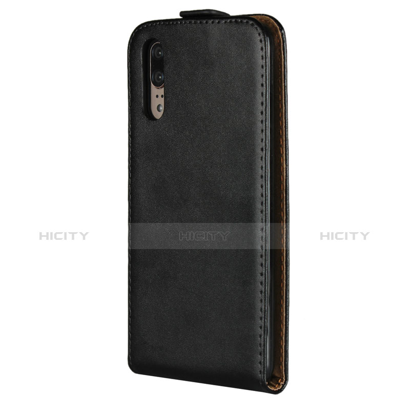 Custodia Portafoglio In Pelle con Supporto L01 per Huawei P20 Nero