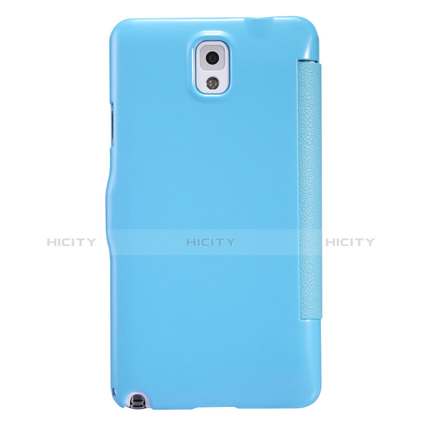 Custodia Portafoglio In Pelle con Supporto L01 per Samsung Galaxy Note 3 N9000 Blu