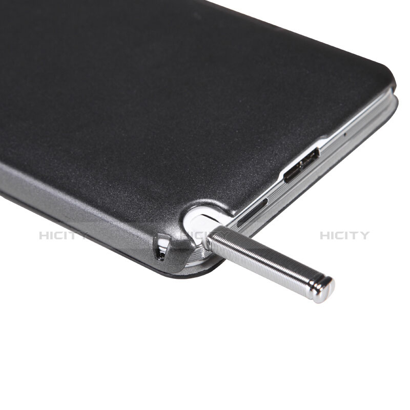 Custodia Portafoglio In Pelle con Supporto L01 per Samsung Galaxy Note 3 N9000 Nero
